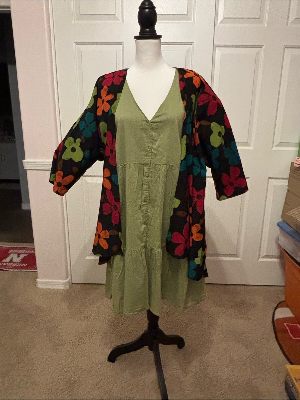 LC Lauren Conrad Olive Green Sleeveless Button-Front Midi Dress NWT - Picture 15 of 15